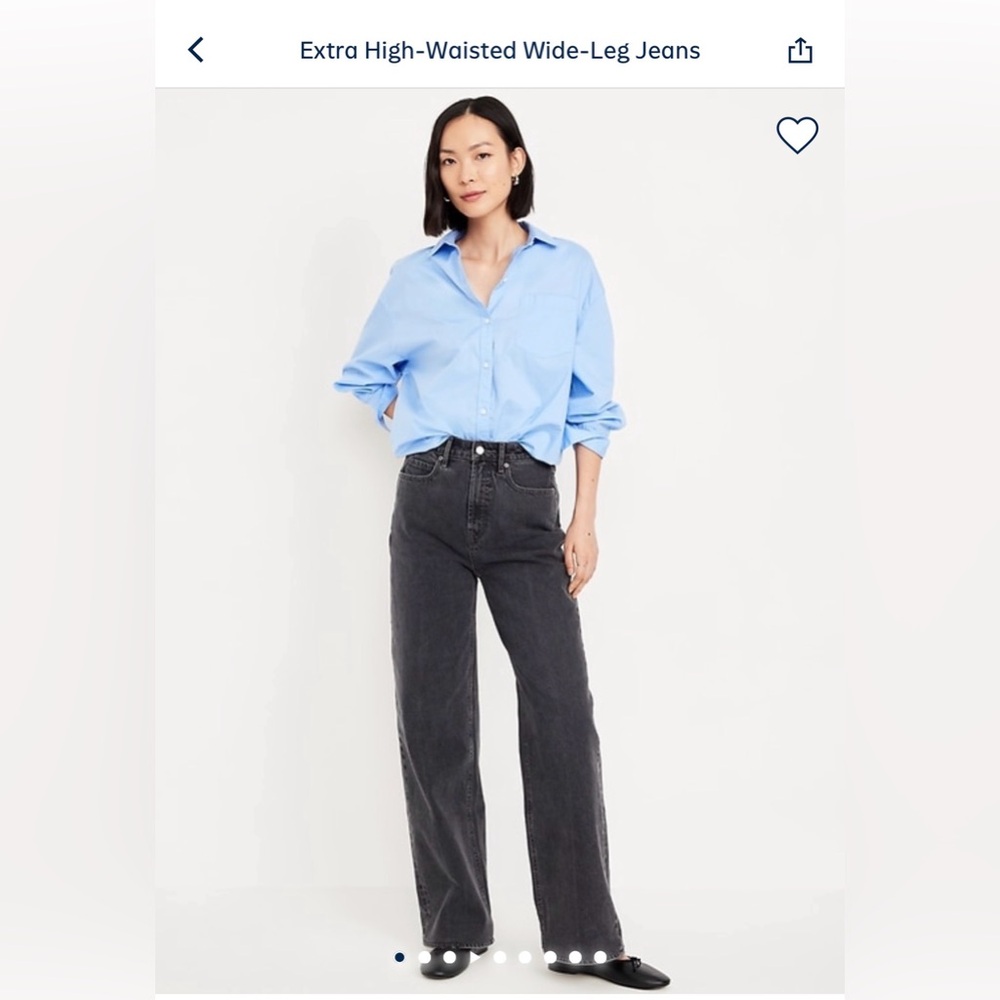 Old Navy Women's Wide Leg Jeans in Charcoal Black